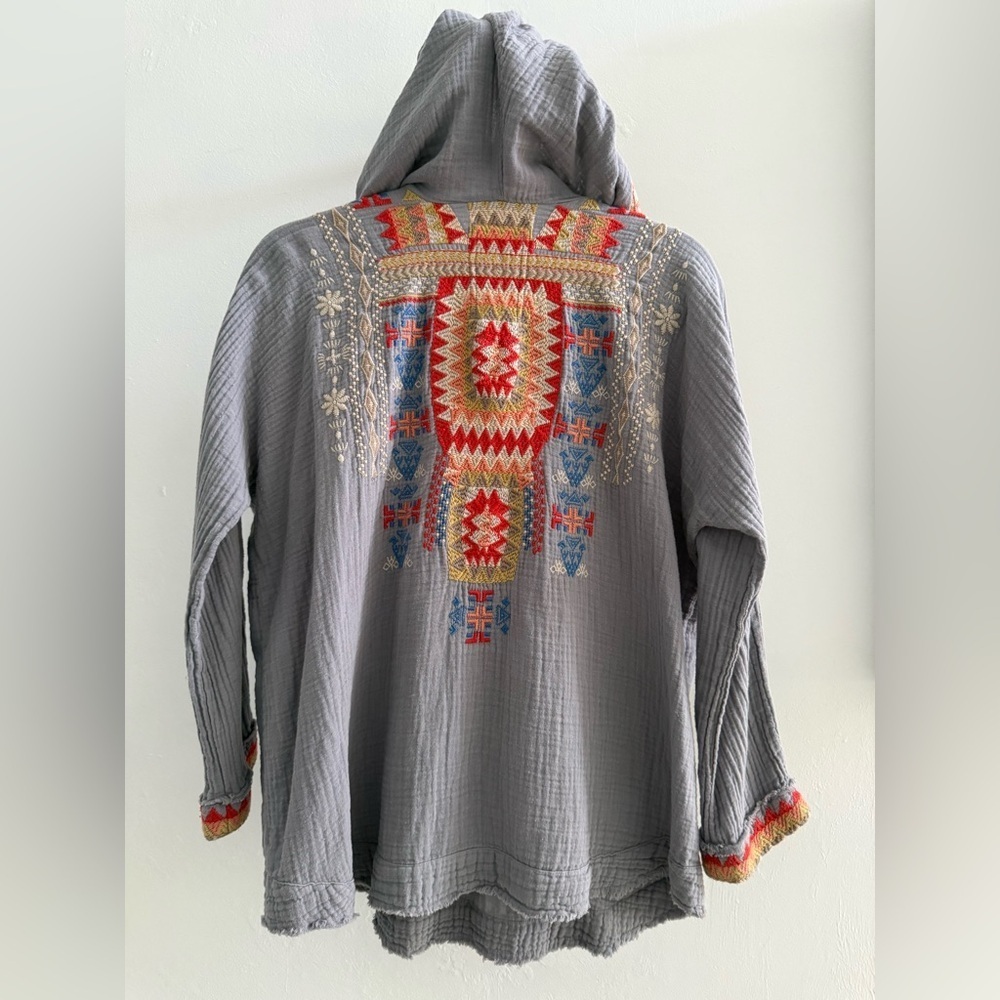 Johnny Was Bertha Gauze Hoodie lightweight Sweatshirt size XS - Picture 5 of 10
